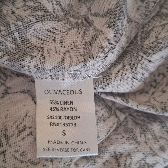Olivaceous Womens Milkmaid Dress Toile Print Linen Cottagecore Small - Picture 10 of 13